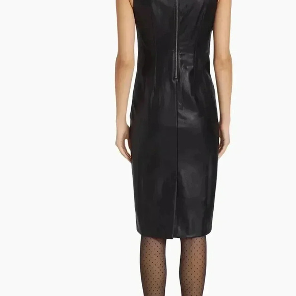 NEW Spanx Leather Like Sleeveless Sheath Dress Black‎  Women’s Size large NWT - Picture 2 of 13